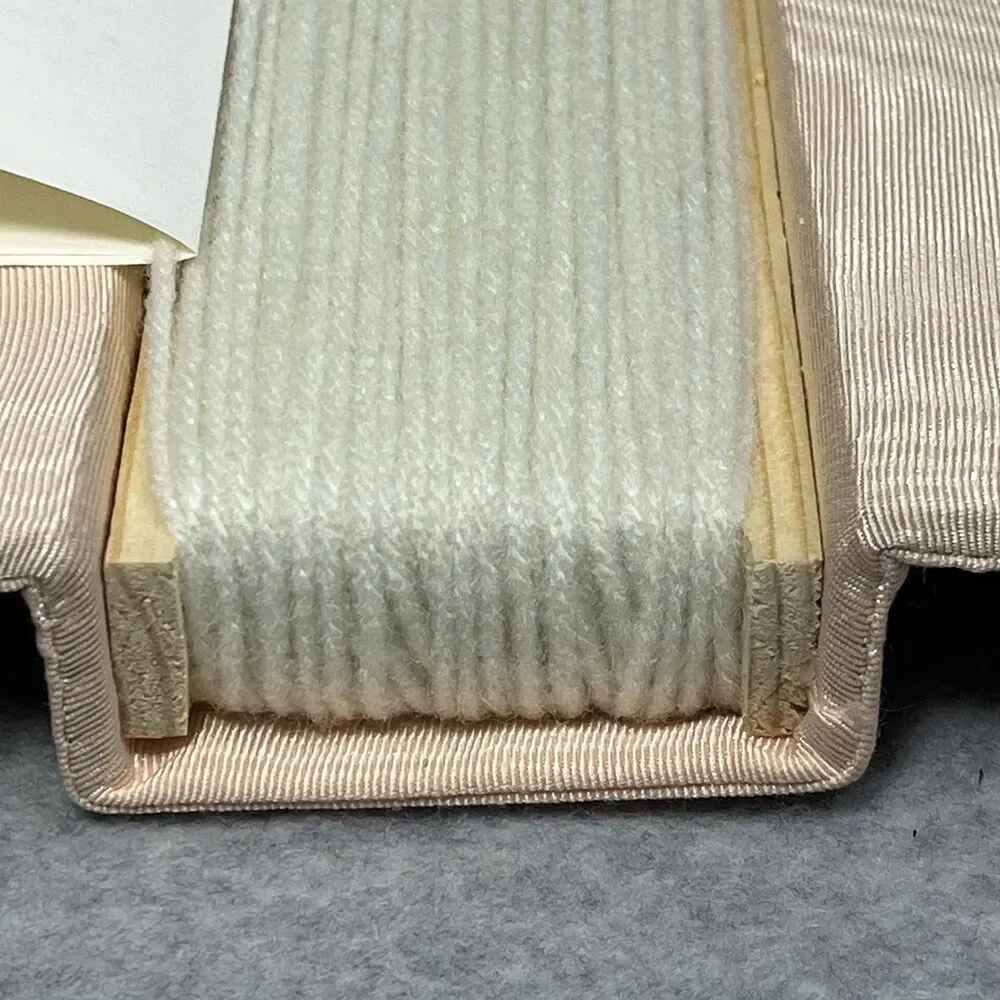 Handcrafted‎ Greeting Card Keeper Binder Peach Taffeta Fabric Frame Cover Lace